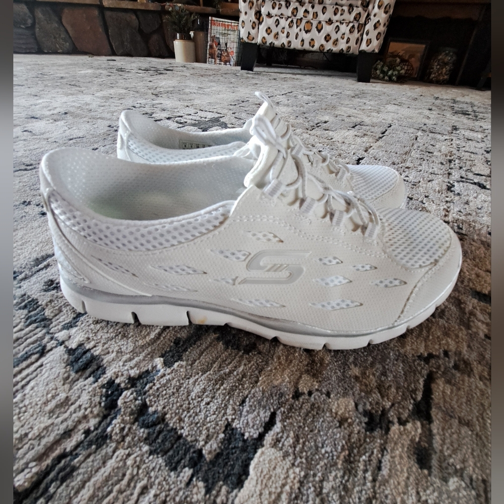 Skechers White Sneakers Mesh Comfort